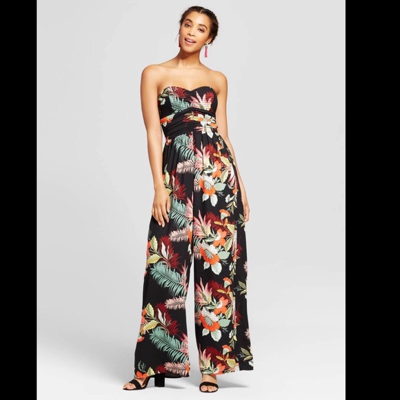 palazzo strapless jumpsuit